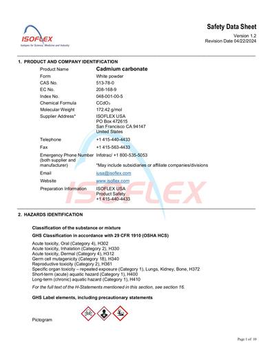 Cadmium Carbonate (SPECIAL Rev 3)